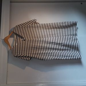 Madewell Blue Ivory Stripe T Shirt Dress 2X